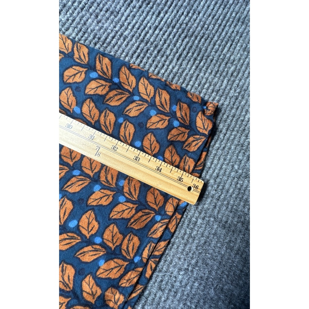Seasalt Bunting Dress Women 12 Blue Orange Leaf Print 3/4 Sleeve Cotton Blend - Picture 2 of 8